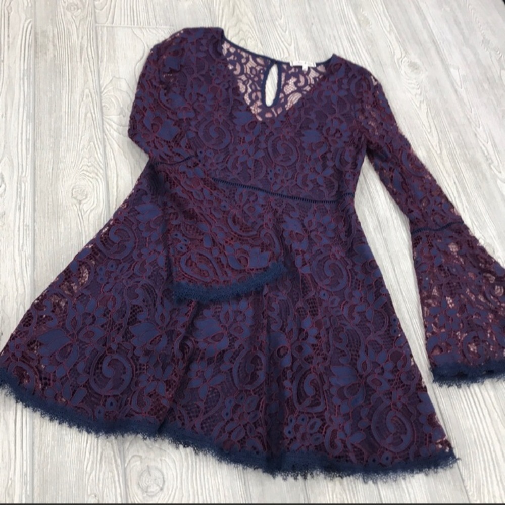 Willow and Clay Purple Lace Dress - sz M